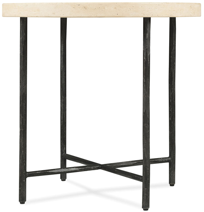 Driftwood - Round Side Table - Beige / Gray