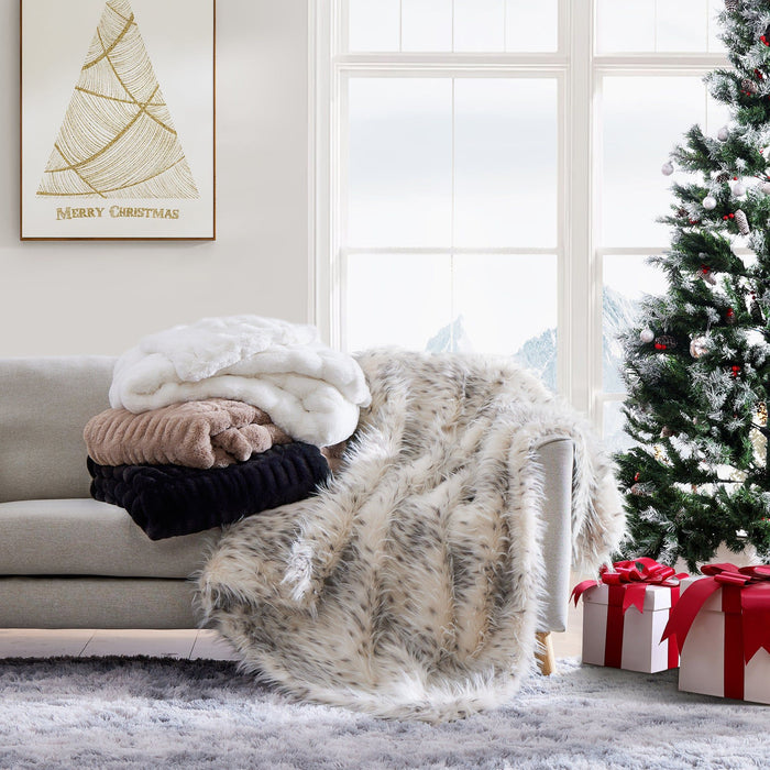 Ruched Rabbit - Double-Sided Throw - Blush