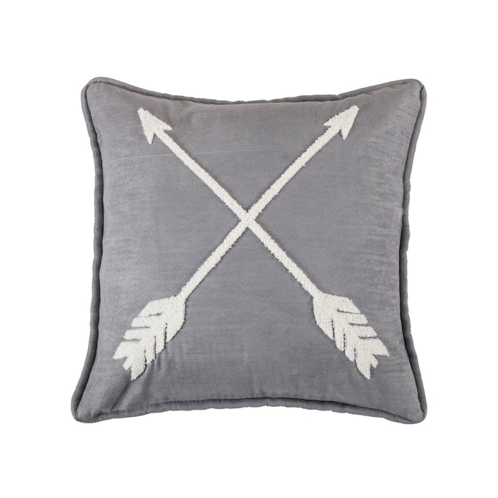 Free Spirit - Arrow Throw Pillow - Gray / White