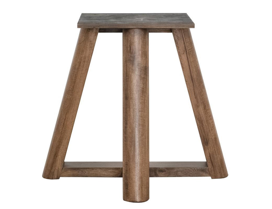 Silver - Round Dining Table With Resin River - Brown