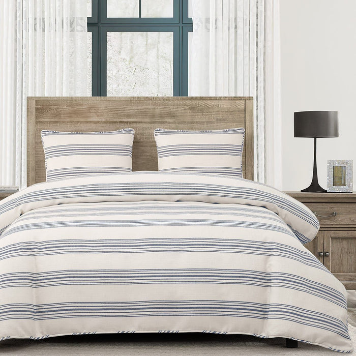 Prescott - Queen Duvet Cover Set (Set of 3) - Navy