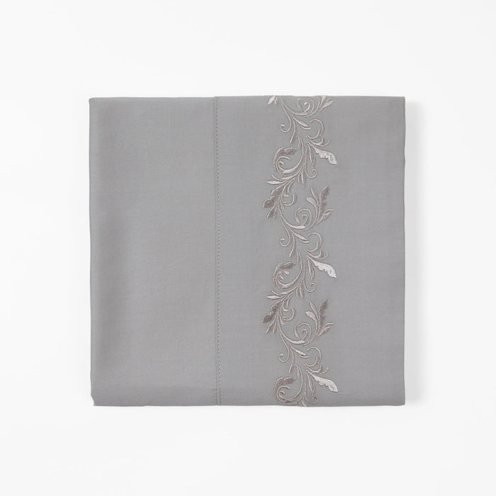 Scroll Sheet - Queen 350TC Gray Scroll Embroidered Sheet Set (Set of 4) - Gray