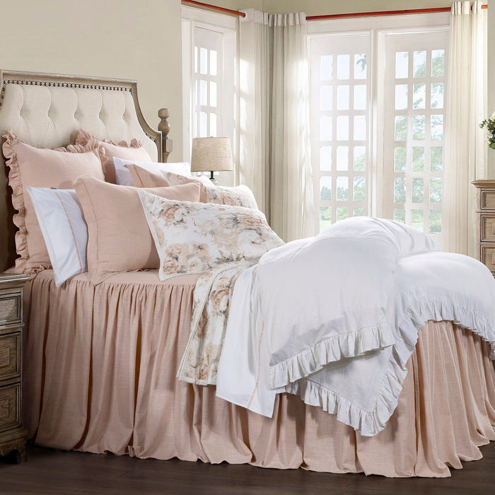 Luna - King Washed Linen Bedspread Set (Set of 3) - Blush