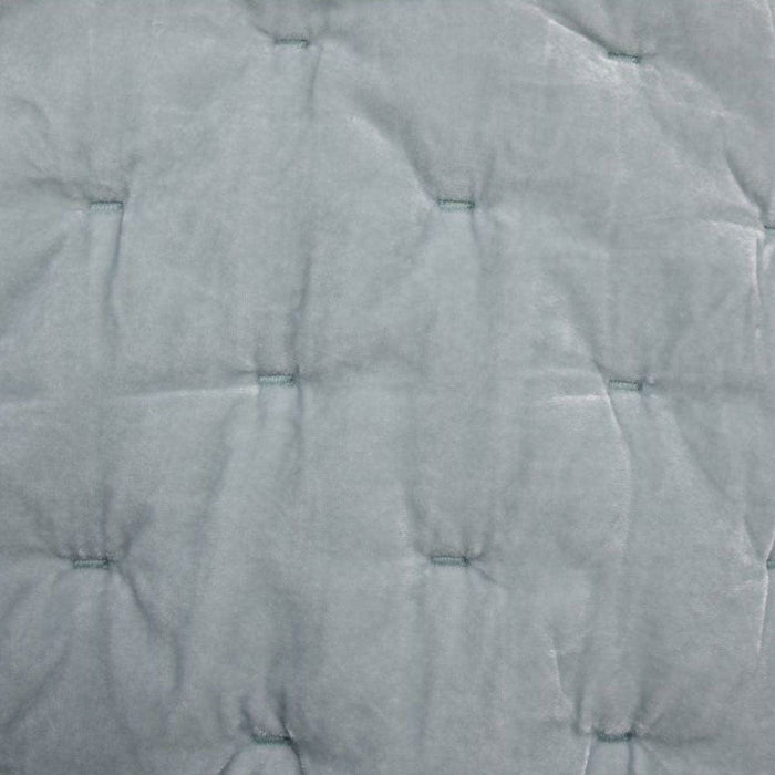Stella - Twin Faux Silk Velvet Pintuck Quilt - Icy Blue