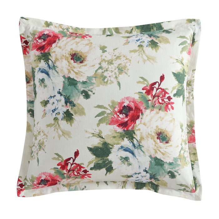Peony - Washed Linen Flanged Euro Sham - Blossom