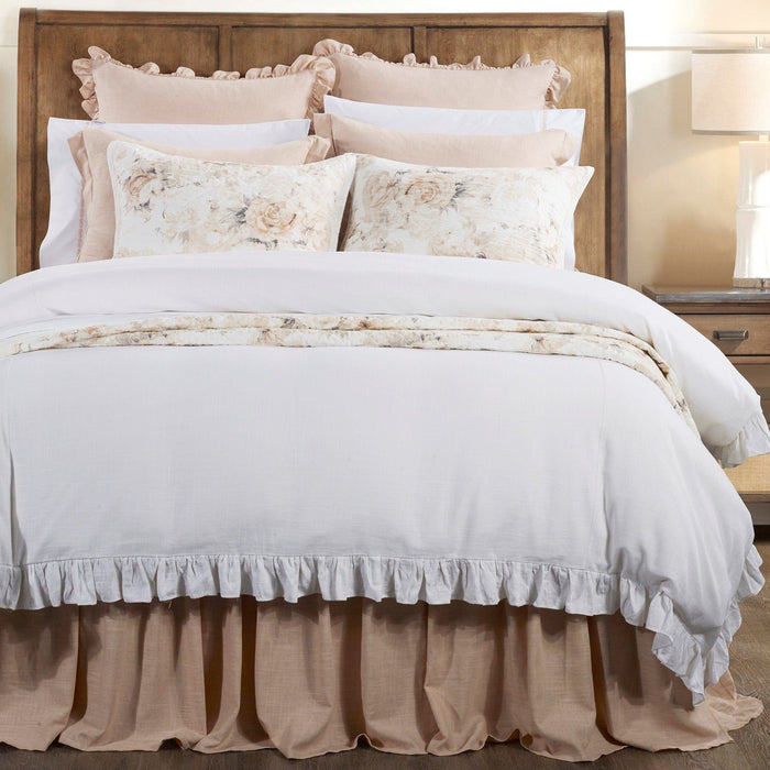 Lily - Queen Washed Linen Comforter Set (Set of 3) - White
