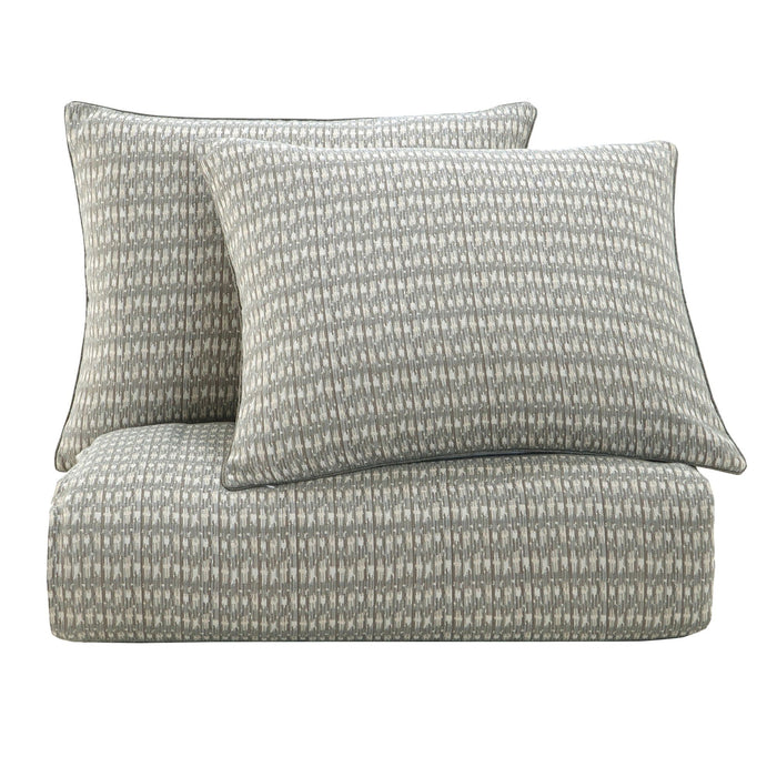 Fenton - Queen Comforter Set (Set of 3) - Taupe / Gray / Cream