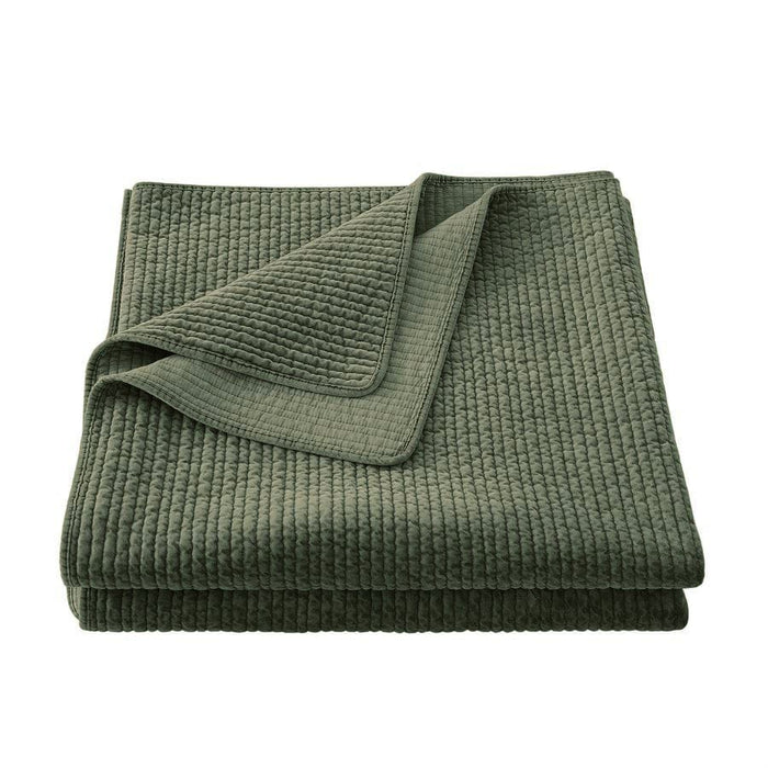 Stonewashed Cotton Velvet - Full/Queen Quilt - Fern Green