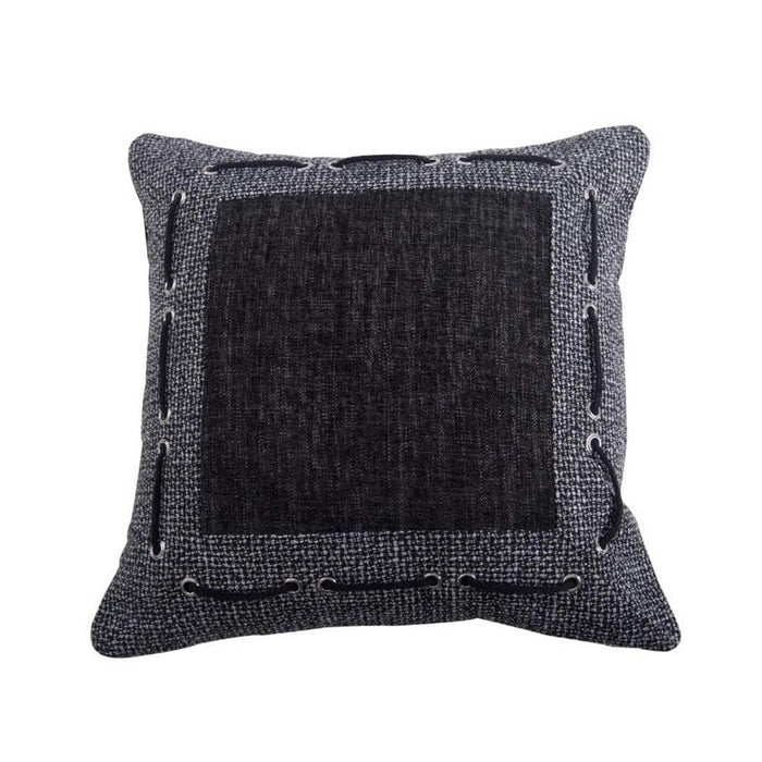 Hamilton - Tweed & Chenille Pillow - Black / Gray