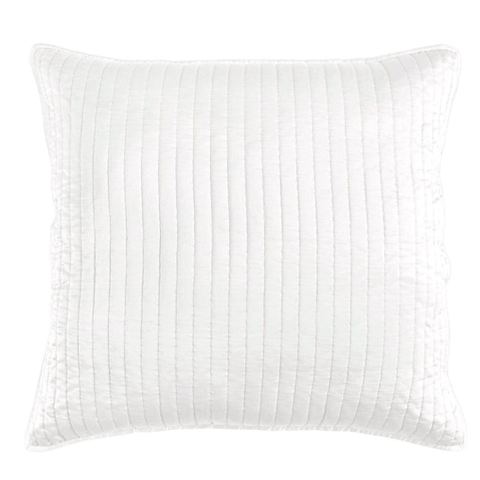 Satin Channel - Quilted Euro Sham - White