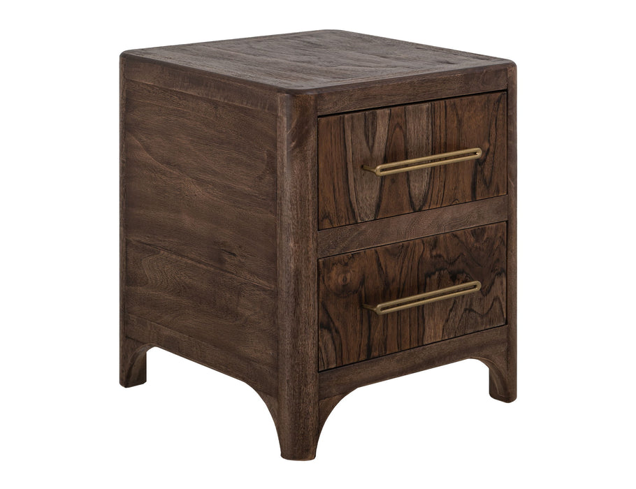 Praga - 2-Drawer Nightstand - Almond / Barrel Brown