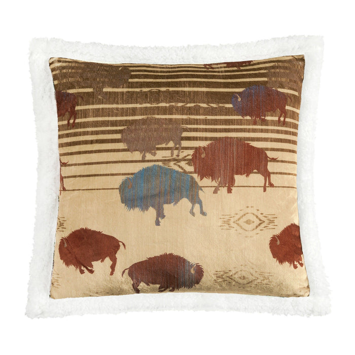 Campfire - Home On The Range Campfire Sherpa Pillow 6 Per Carton - Multi Color