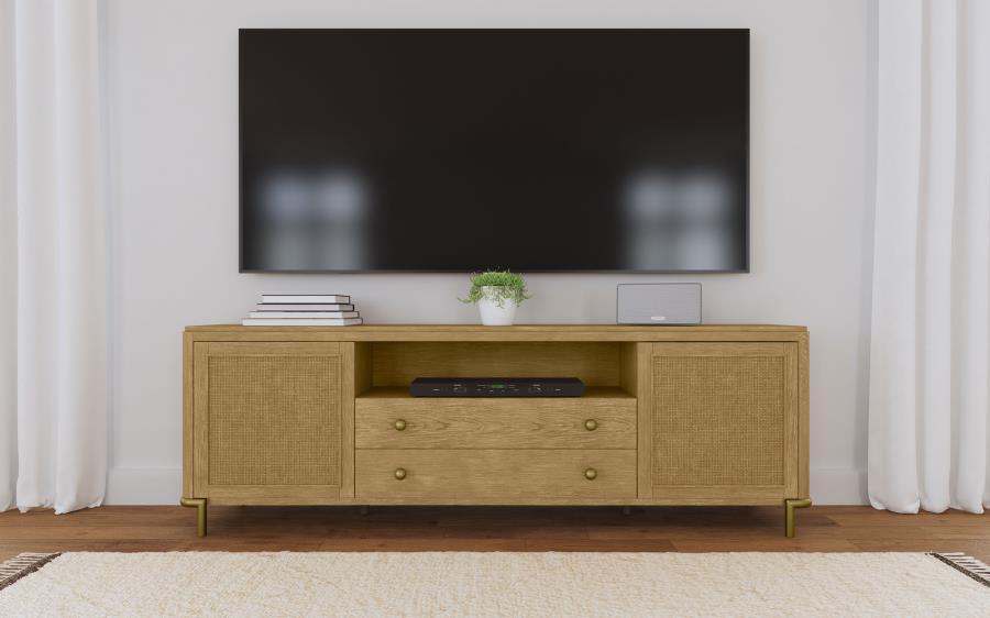 Arini - Rattan Cane 2-Door TV Stand Media Console
