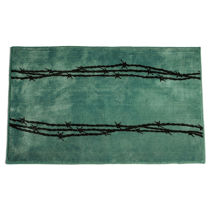 Rustic Barbwire - Barbwire Print Rug 2 Per Carton - Turquoise