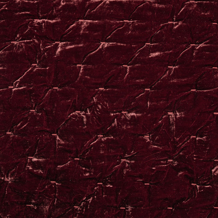 Stella - Twin Faux Silk Velvet Pintuck Quilt - Garnet Red