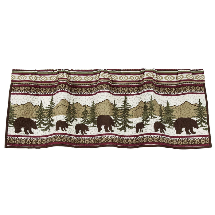 Bear Trail - Quilted Valance - Red / White / Tan