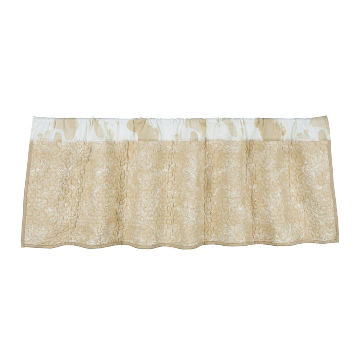 Elsa Cowhide - Reversible Quilted Valance - Light Tan