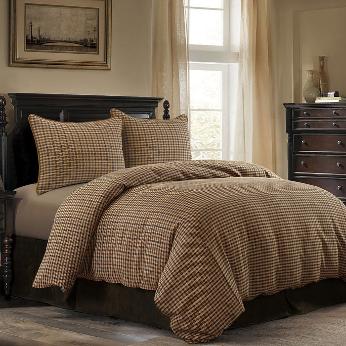 Clifton - King Comforter Set (Set of 3) - Brown / Green / Cream