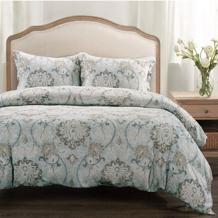 Dalia - King Duvet Cover Set (Set of 3) - Light Blue
