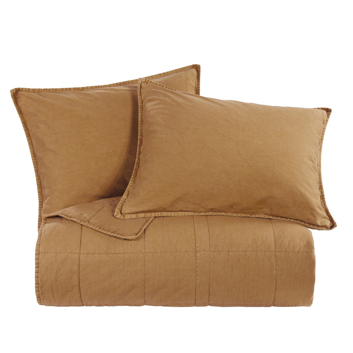 Cotton Canvas - Full/Queen Stonewashed Coverlet Set (Set of 3) - Terracotta