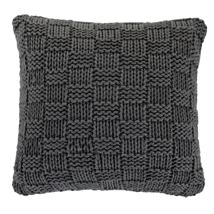 Chess Knit - Euro Pillow - Slate