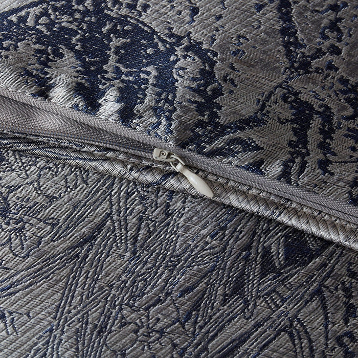 Pastoral Jacquard - Lumbar Decorative Pillow - Silver