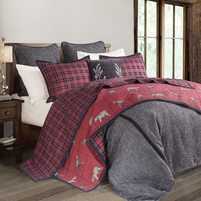 Hamilton - King Tweed Comforter Set (Set of 4) - Gray
