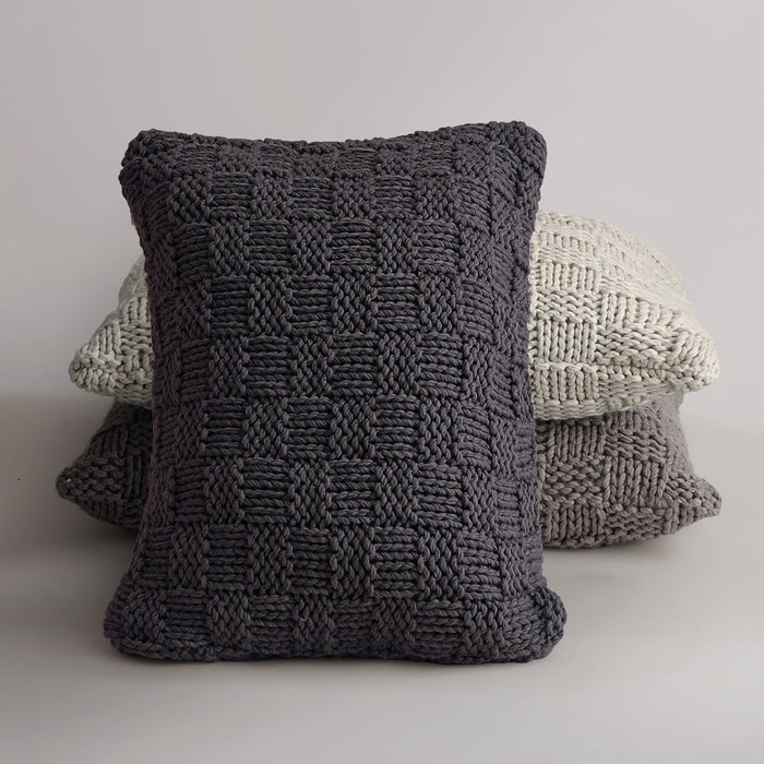 Chess Knit - Dutch Euro Pillow - Taupe