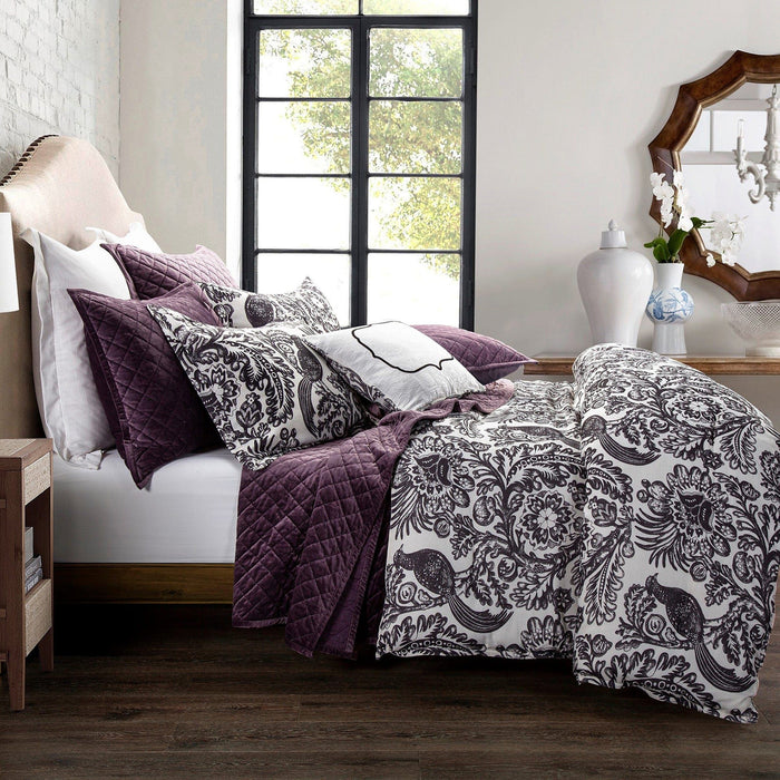 Augusta Toile - Queen Comforter Set (Set of 3) - Black / White