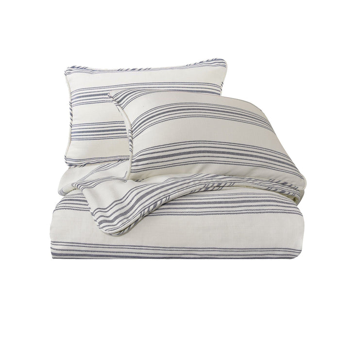 Prescott - Queen Duvet Cover Set (Set of 3) - Navy