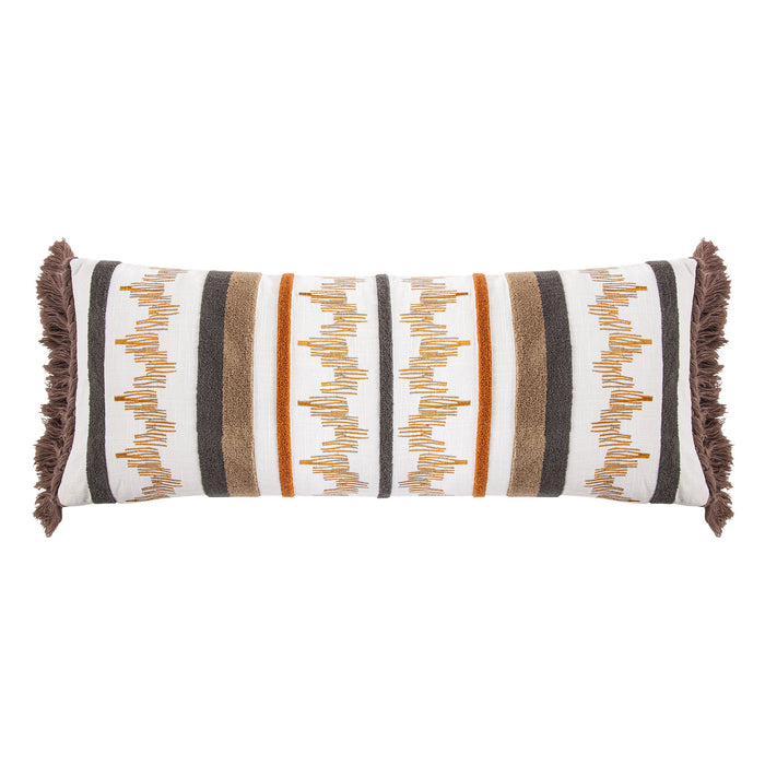 Aria - Embroidery Lumbar Pillow - Multi Color