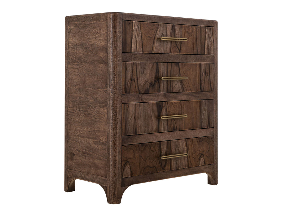 Praga - 4-Drawer Chest - Almond / Barrel Brown