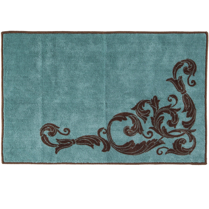 Wyatt - Scrollwork Rug 2 Per Carton - Turquoise / Brown