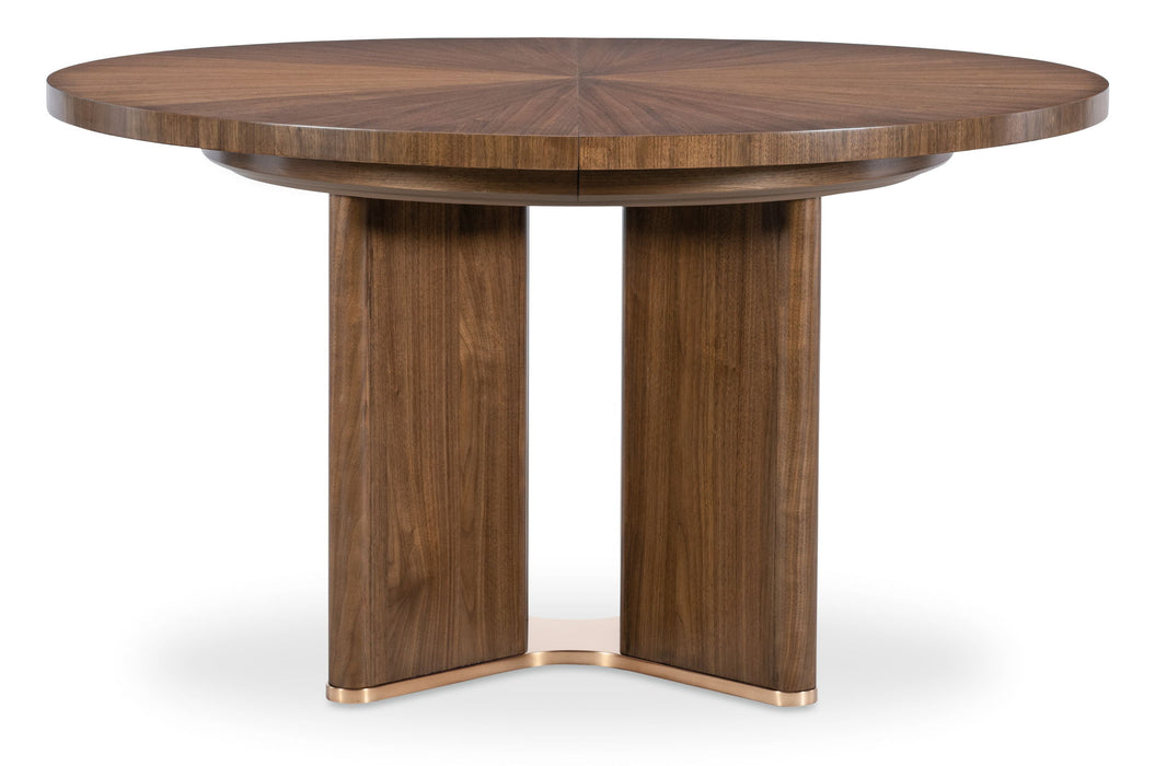 Eleana - Round Dining Table With One Leaf - Medium Wood