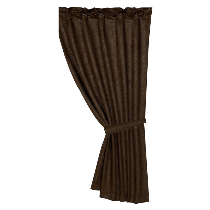 Chocolate Tooled Leather - Curtain - Chocolate Brown