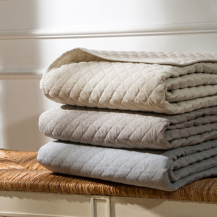 Anna - Full/Queen Diamond Quilted Coverlet - Taupe