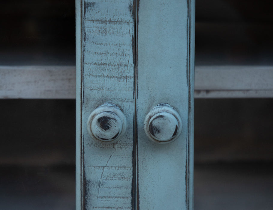Aruba - TV Stand / Console With 3 Drawers And 2 Doors - Off White / Sky Blue