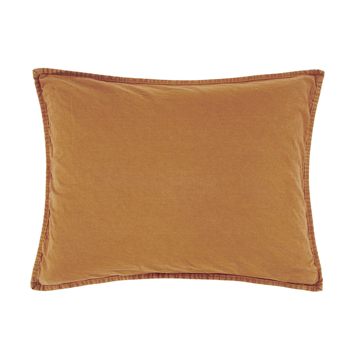 Cotton Canvas - 21" x 27" Stonewashed Pillow Sham - Terracotta