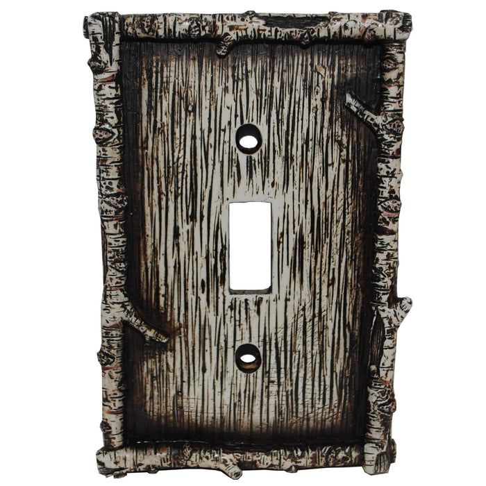 Birch Twig Switch Plate - 5" x 3.5" Birch Twig Single Wall Switch Plate 4 Per Carton - Multi