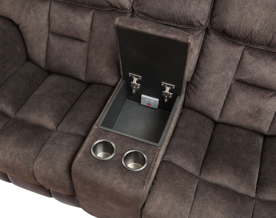 Apollo - Dual Power Console Loveseat - Black