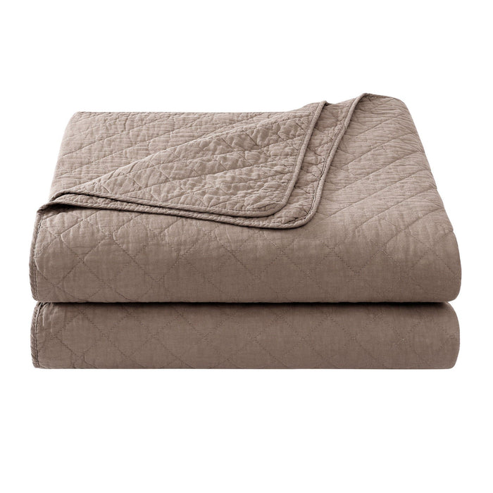 Cotton Comfort - Twin Quilt Set (Set of 2) - Mocha