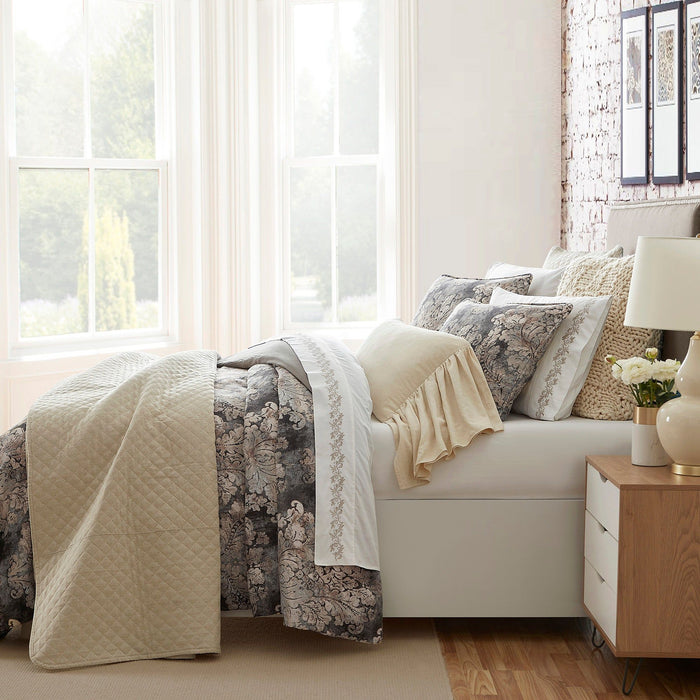 Victoria - Queen Washed Linen Duvet Cover Set (Set of 3) - Multi Color