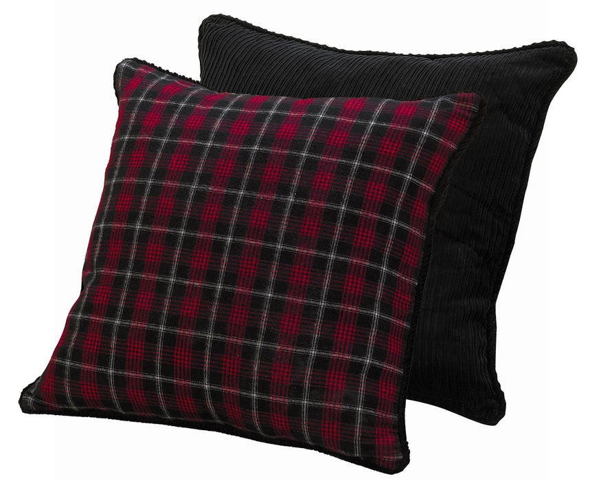 Dakota - Euro Sham - Black / Red