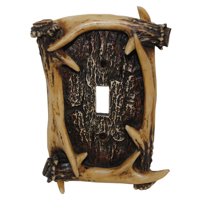 Antler Switch Plate - 5" x 3.5" Antler Single Wall Switch Plate 4 Per Carton - Brown