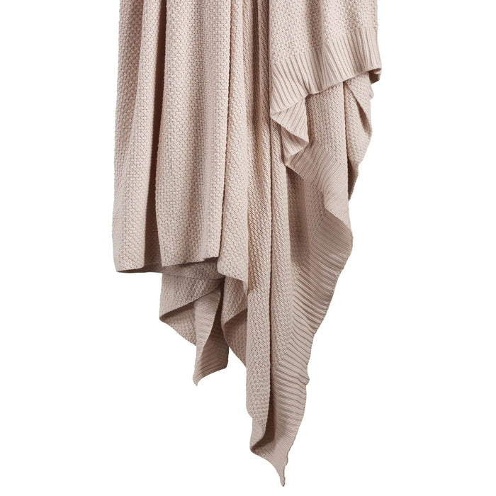 Cotton Knit - Throw Blanket - Blush