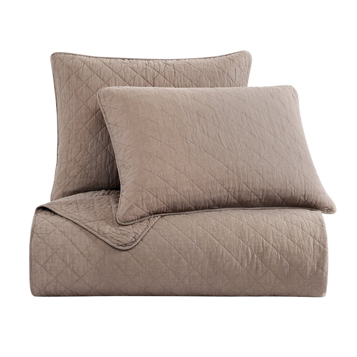 Cotton Comfort - Full/Queen Quilt Set (Set of 3) - Mocha