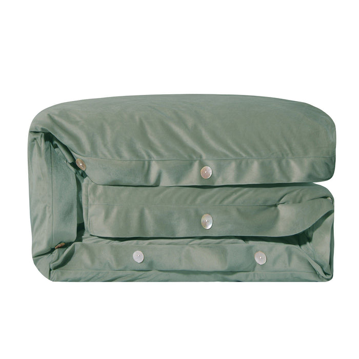 Arlington - King Velvet Duvet Cover - Green