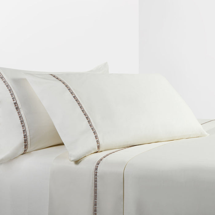 Fair Isle - Queen 350TC Rustic Sheet Set (Set of 4) - Cream
