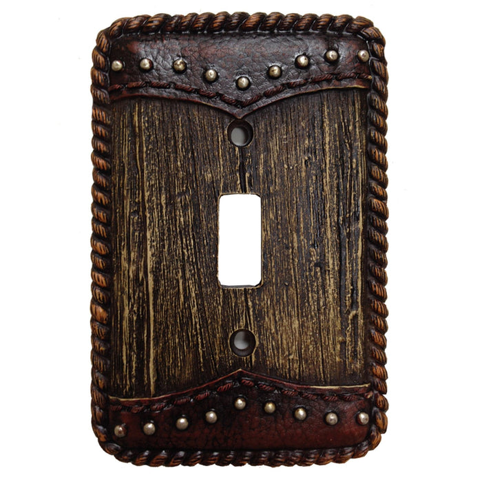Woodgrain Switch Plate - 5" x 3.5" Woodgrain Double Yoke Single Wall Switch Plate 4 Per Carton - Multi