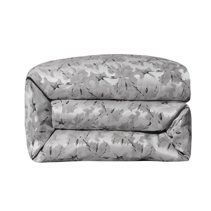 Warshack Inkblot - King Duvet Cover Set (1 Duvet, 2 King Shams) - Gray